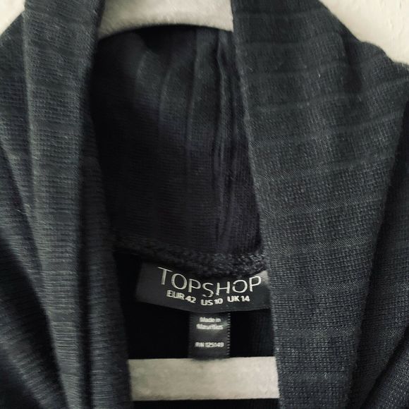 Topshop Striped Ribbed Turtleneck Dress - Picture 4 of 5